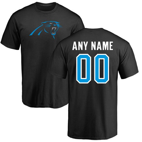 Men Carolina Panthers NFL Pro Line Black Any Name and Number Logo Custom T-Shirt->->Sports Accessory